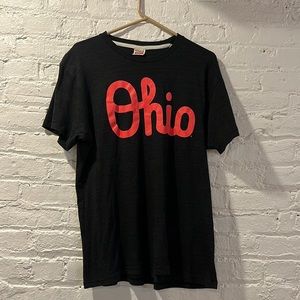 Size L Homage Unisex hot pink script Ohio shirt